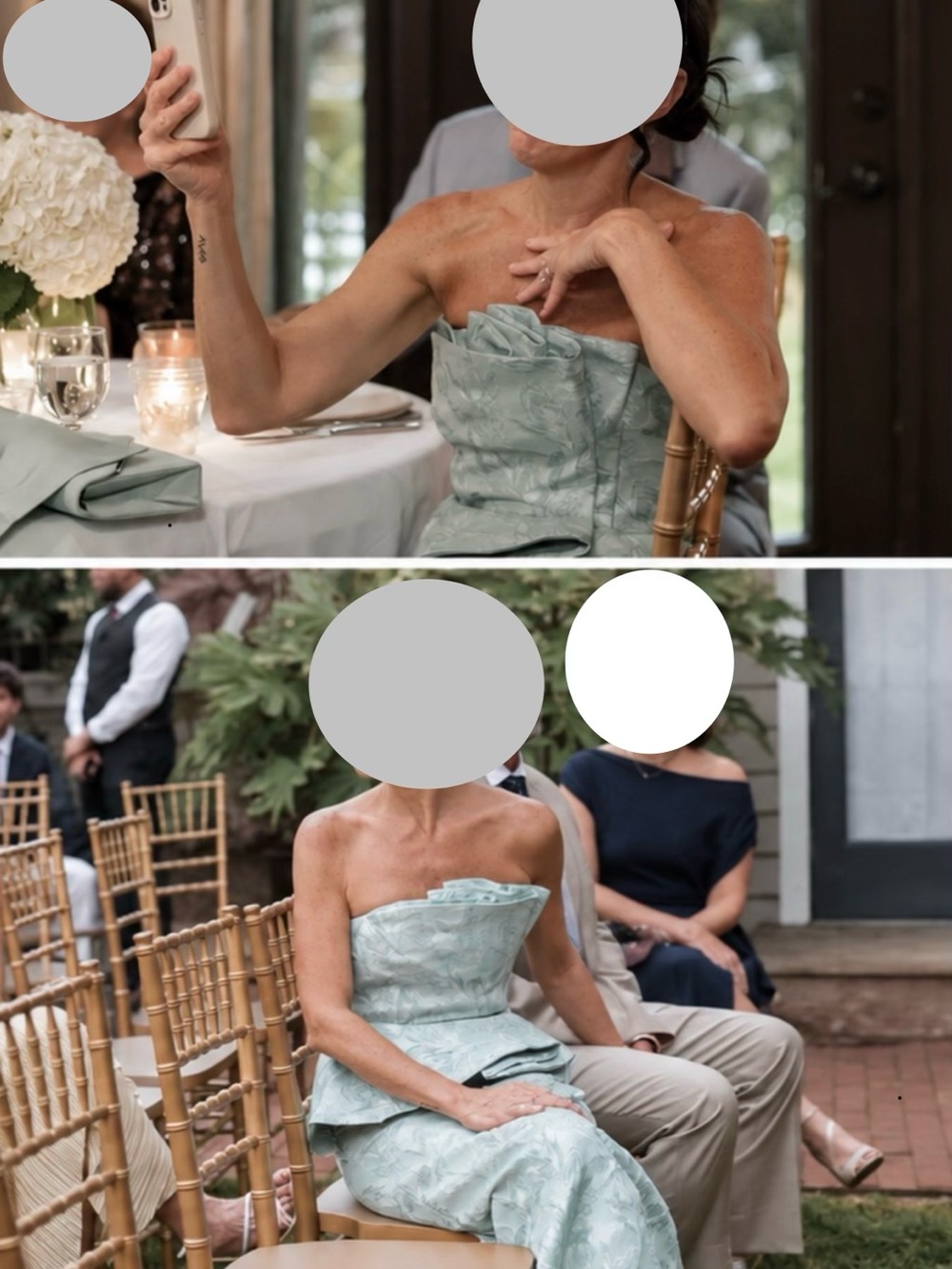 Strapless Seafoam Peplum Mermaid Gown - Picture 5 of 12